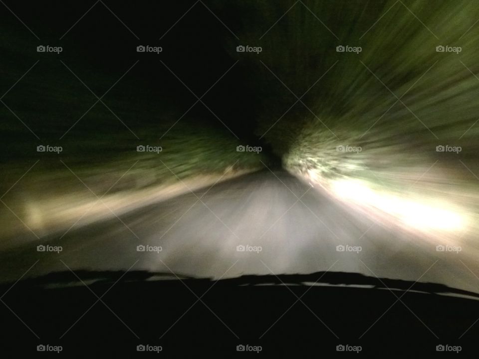 travelling between trees high speed night dark beautiful speeding upgill nice car beautiful engine road roadtrip street freeway terror scene paranormal headlights lights flashlight small challenge