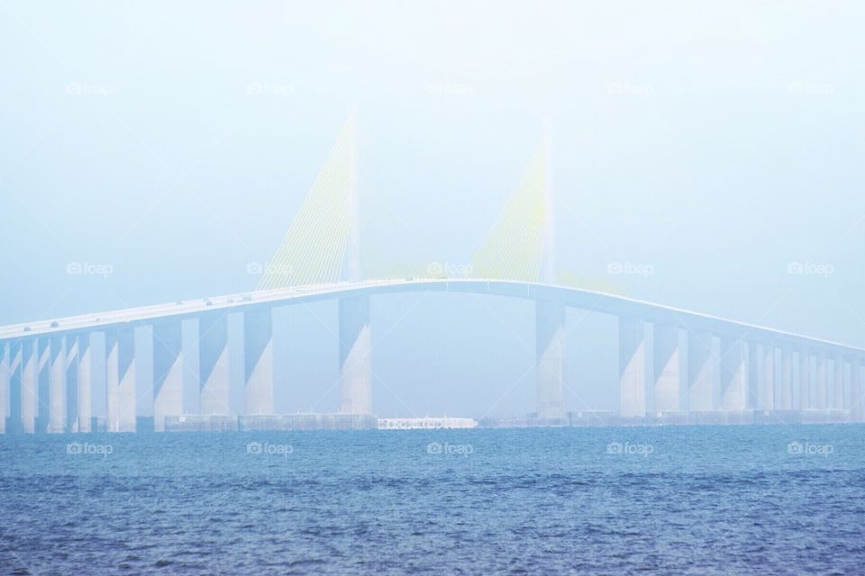 Foggy morning on the Skyway Bridge.