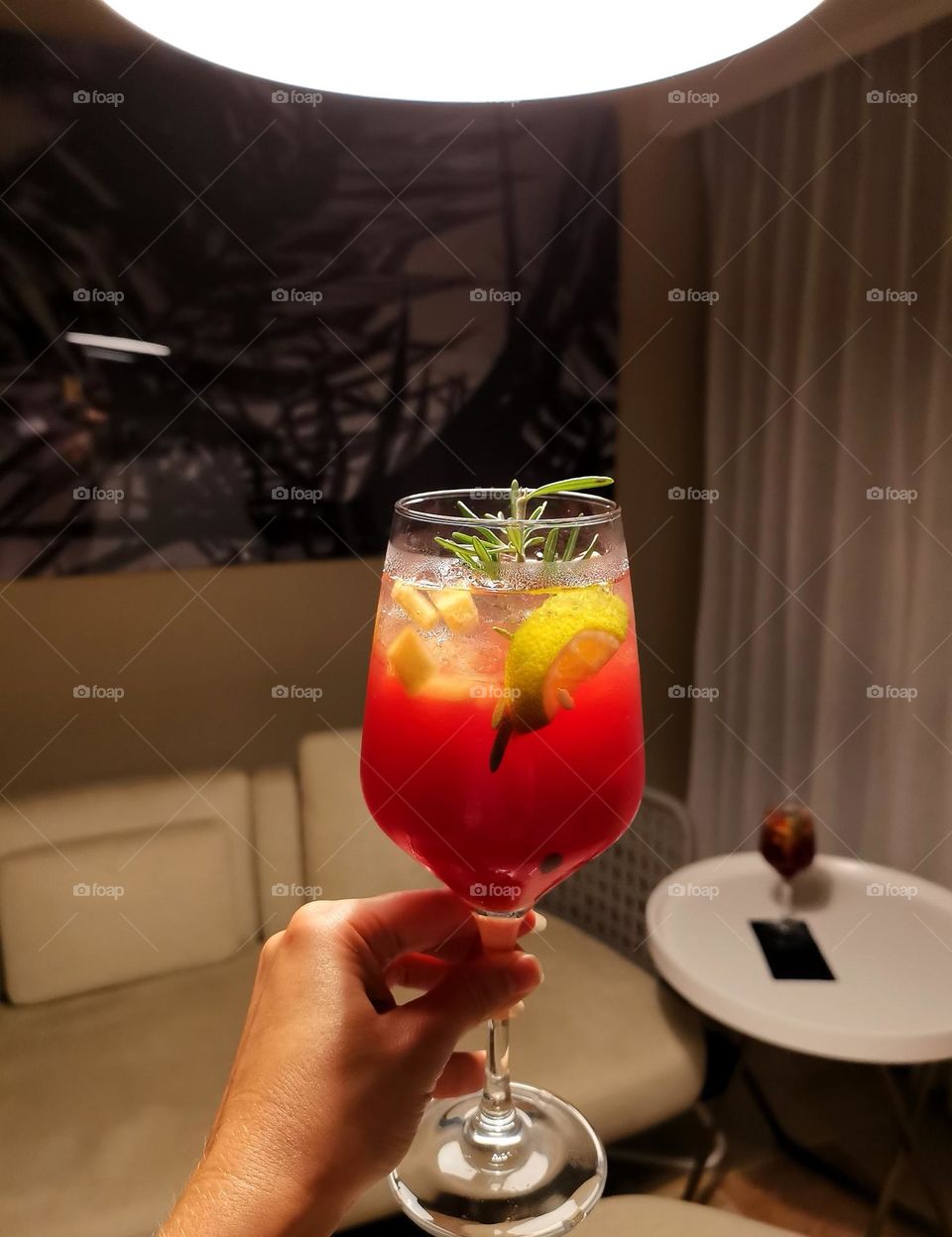 Tasty cocktail. Drink. Liquid.