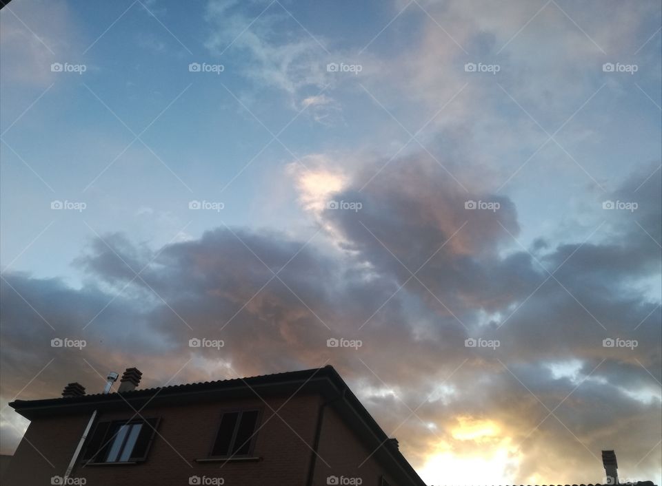 Sky colours at sunset