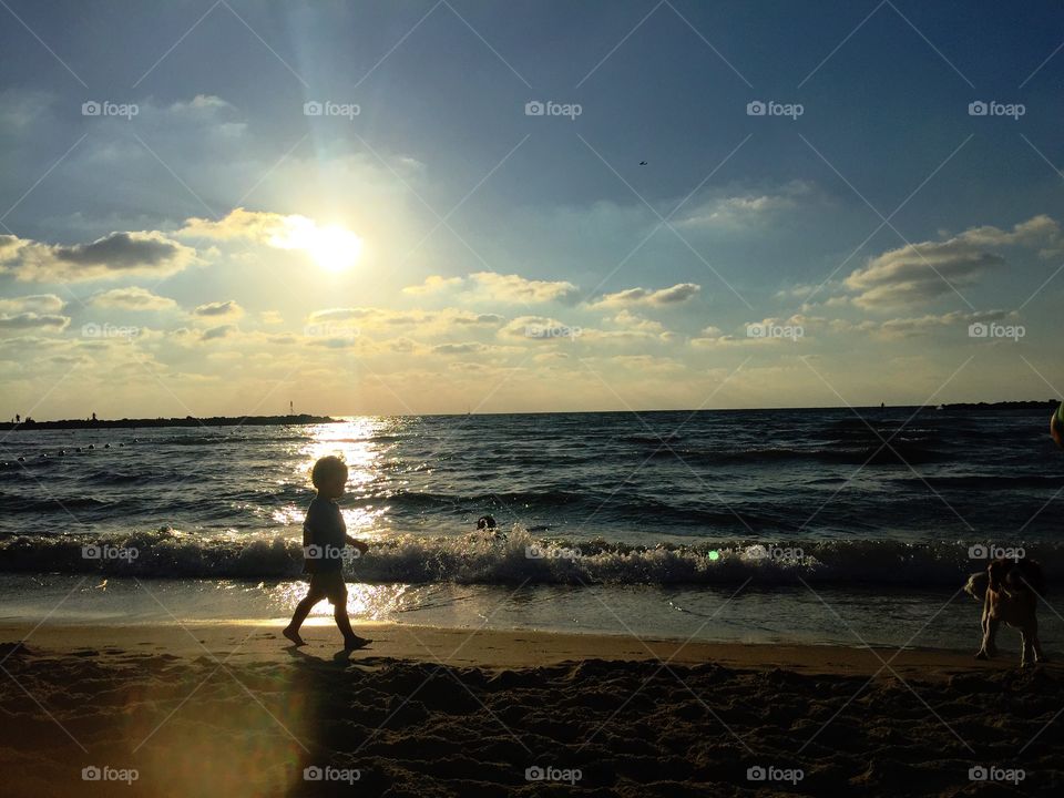 A child at the beach
