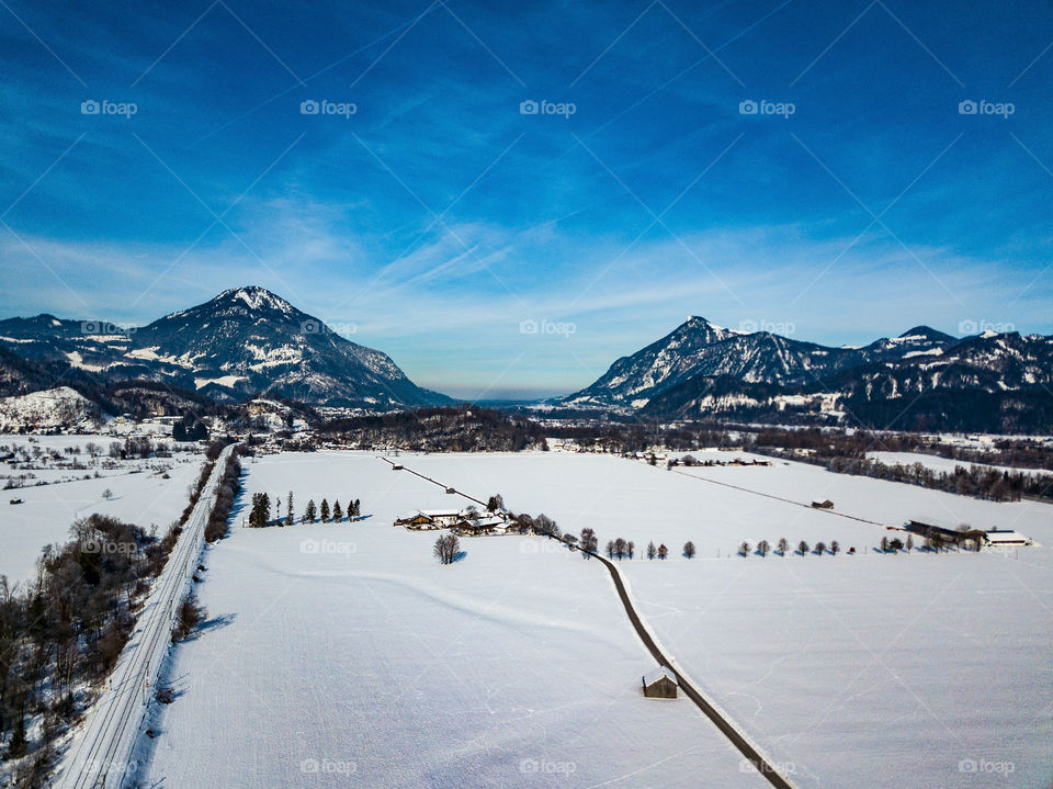 bavarian alpine upland in winter