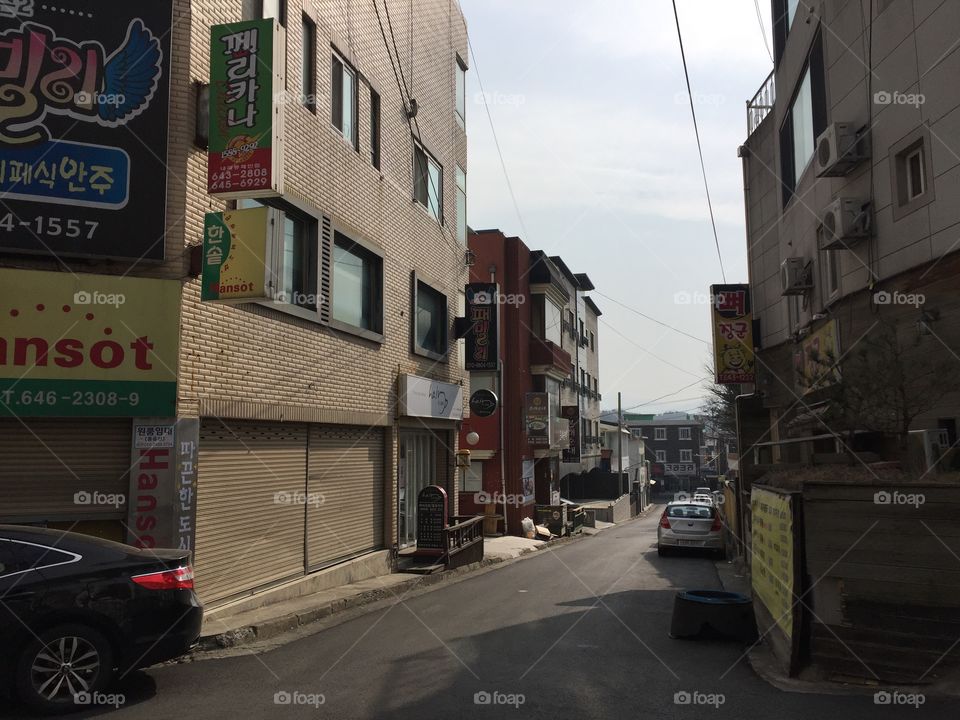 Narrow street in Gangneung Korea