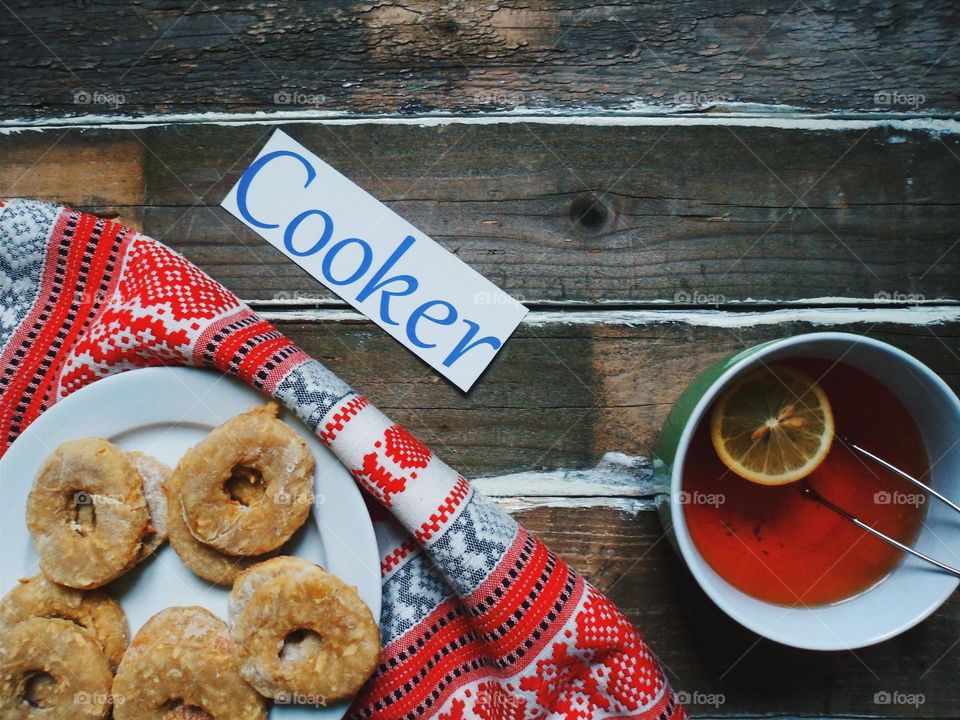 A cup of tea and homemade cakes