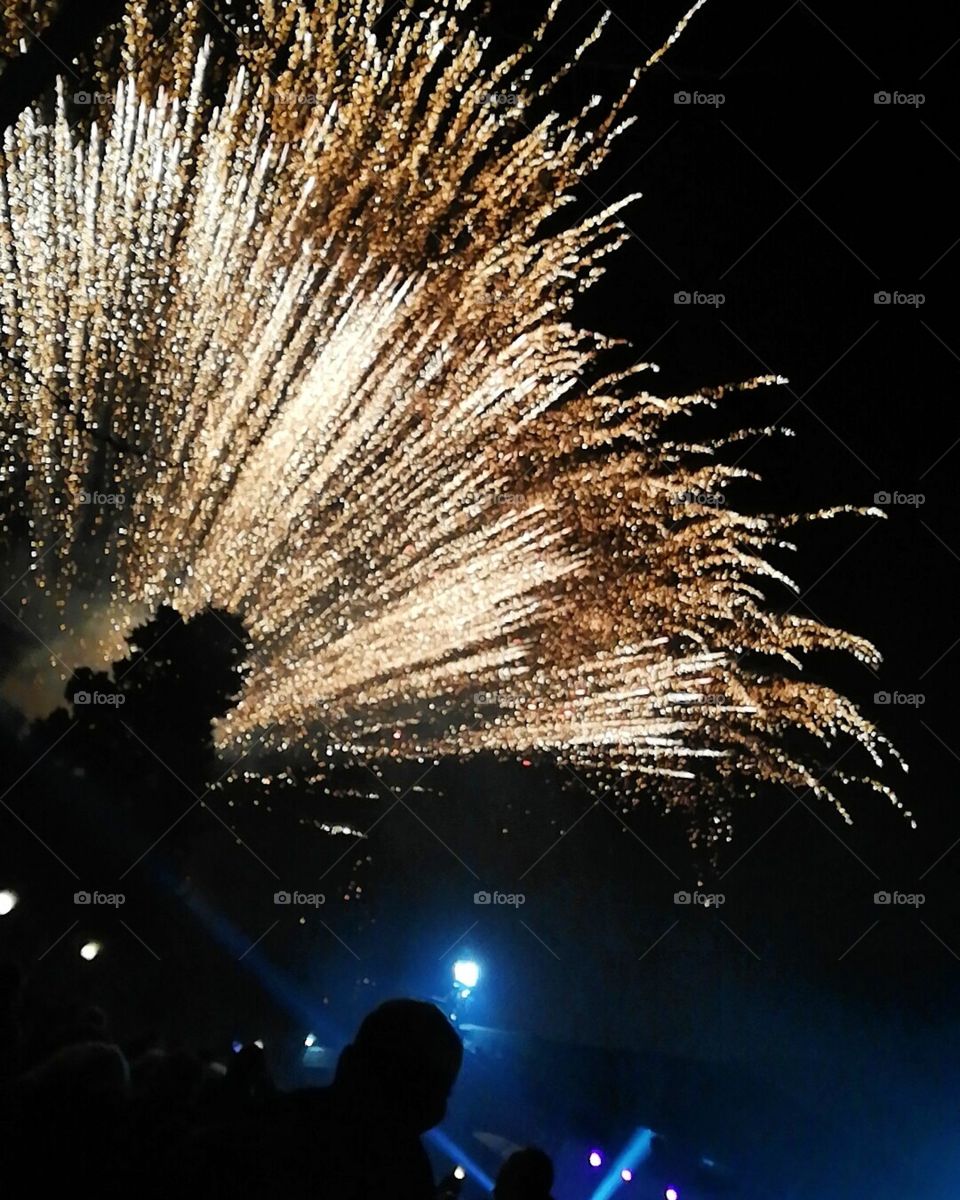 Firework for new year in Bulgaria, Pomorie
