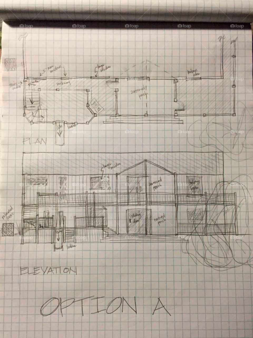 Hand Drawn Deck Plans (aka Guess that Semester in Drafting Paid Off)  
