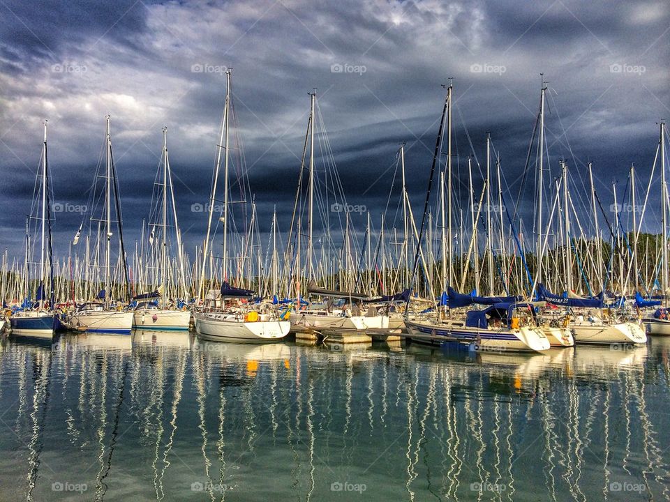 Boats near yacht