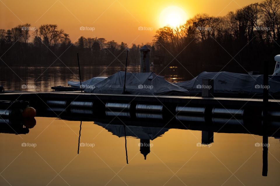 View of a river during sunset