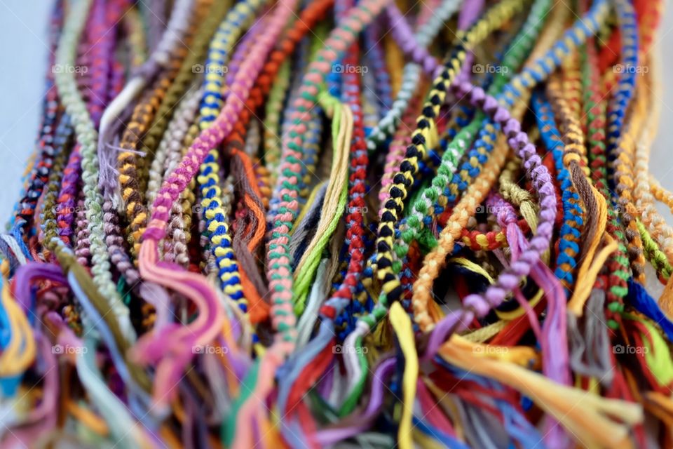Friendship Bracelets Multicolored Handmade Still Life Photograph