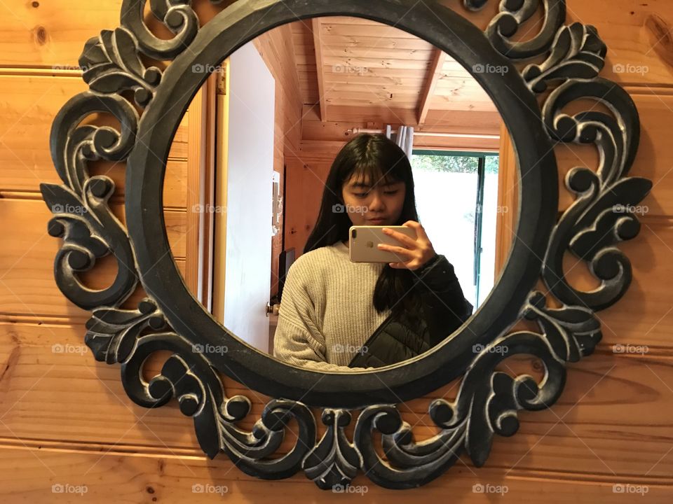 Girl mirror selfie
