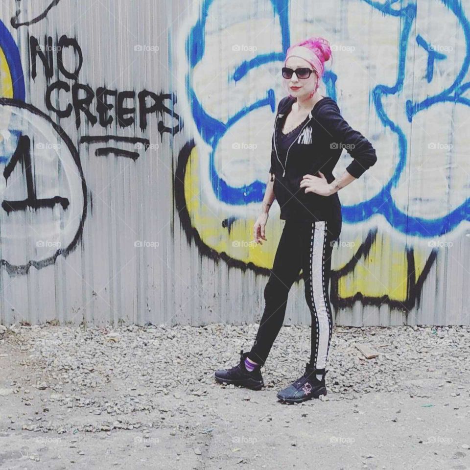 Graffiti, People, Street, Adult, Man