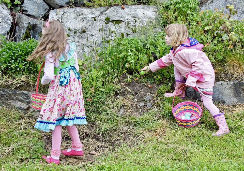 Easter egg hunt is on for two girls