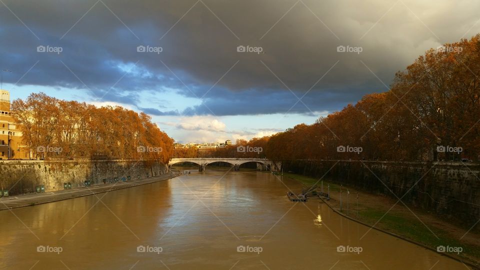 Roma Bridge. Image taken in Rome, Italy Dec 2014