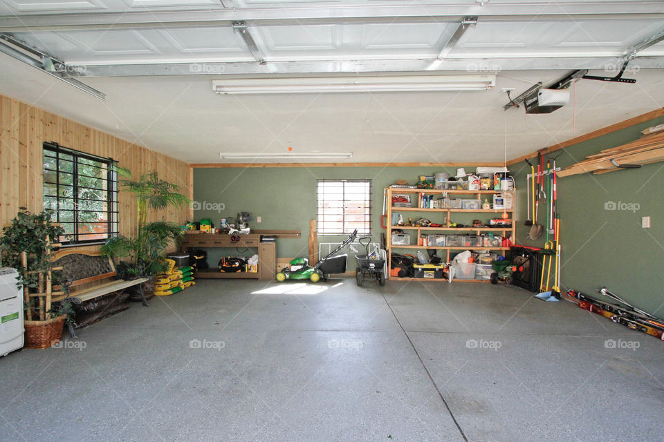 My husband's garage feels like another room of the home. 