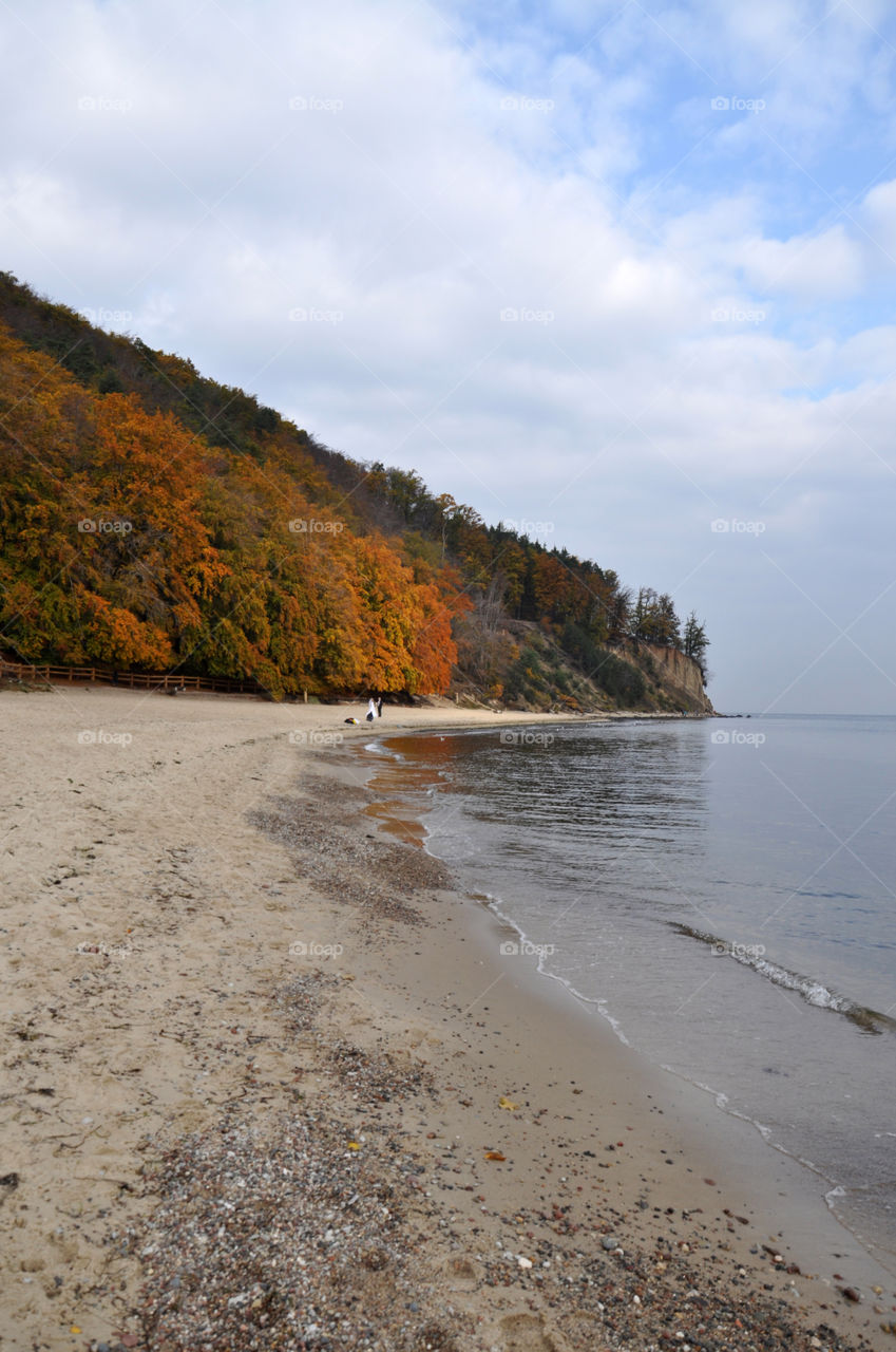 Autumn beach in October 2015 