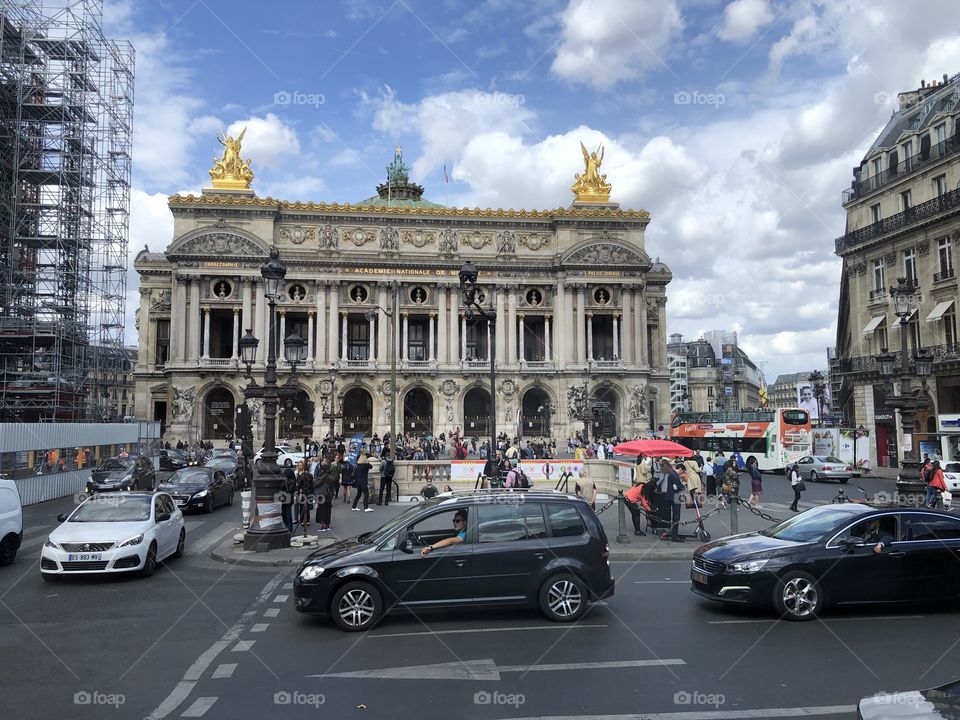 Also Paris. I was impressed by the sky at that time along with the space and the scene there. Architecture of the theater. I just passed by, didn't visit and not mingled with the flow of people here