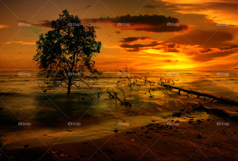 sunset at tanjung beach