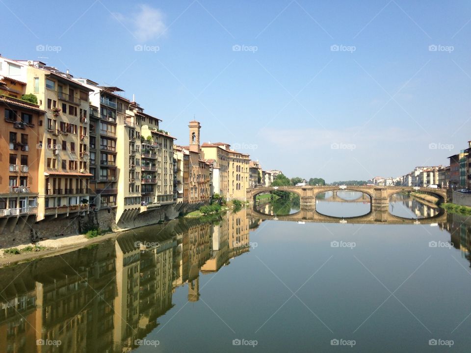 Reflections on the water in Florence