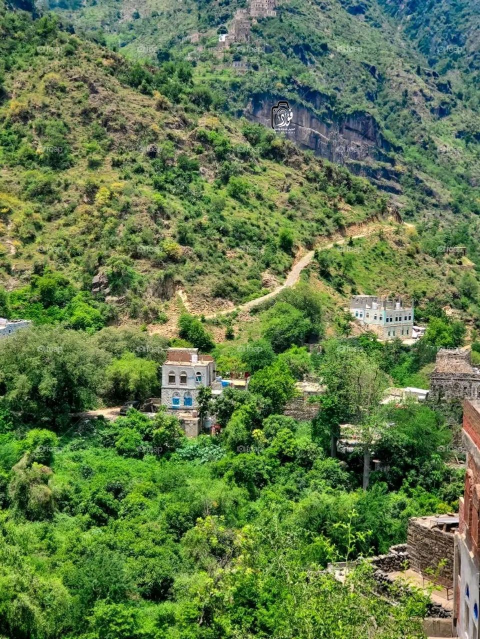 Glory be to God, the magnificent and picturesque view and the natural green trees are a view that is nothing more wonderful than it