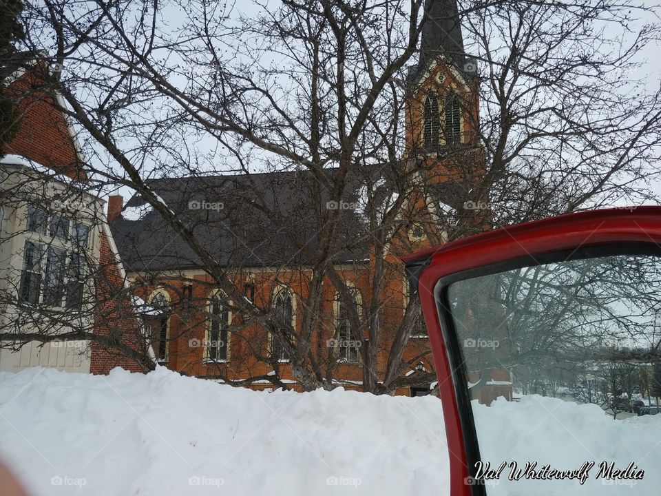 house snow winter cold blizzard trees