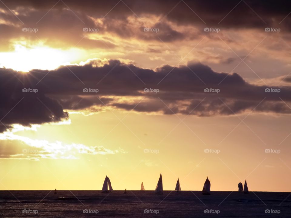 Sailing in the evening