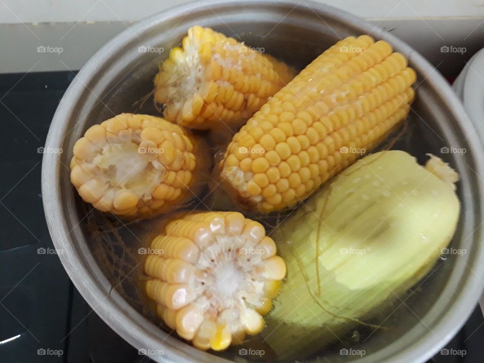 Corn, delicious when boiled