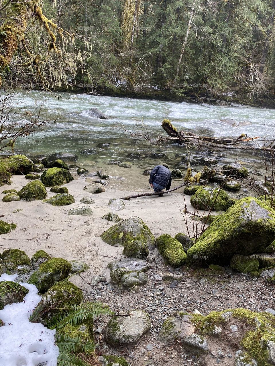 Mountain river beach 