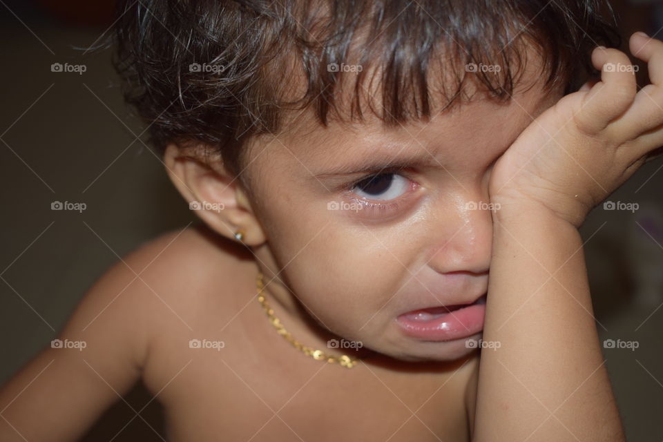 a girl acting like crying