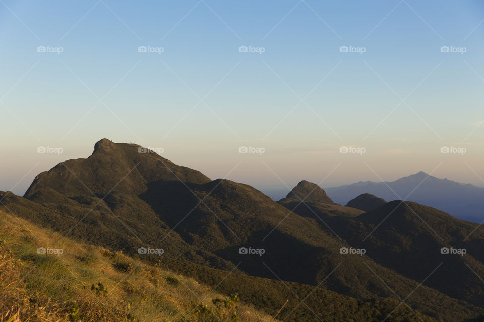 Set of mountains near Curitiba ( Serra do Ibitiraquire ).