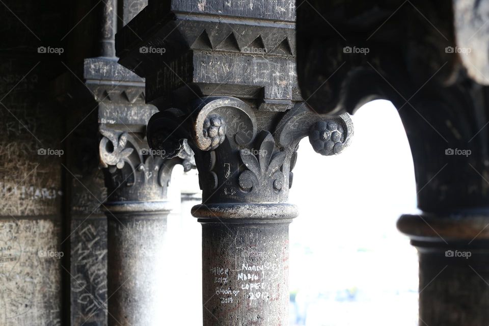 Antique columns. Beautiful architecture 