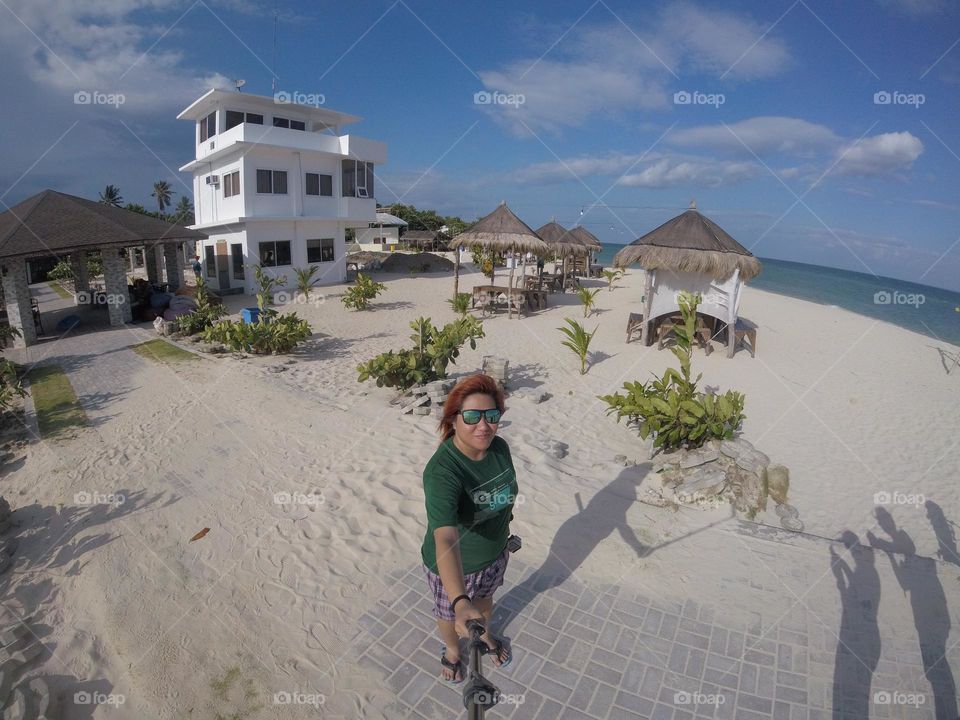 My selfie by the beach with a Go Pro