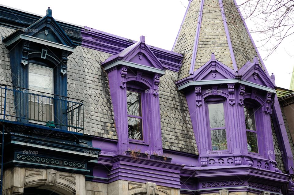 Colored roofs of houses Montreal