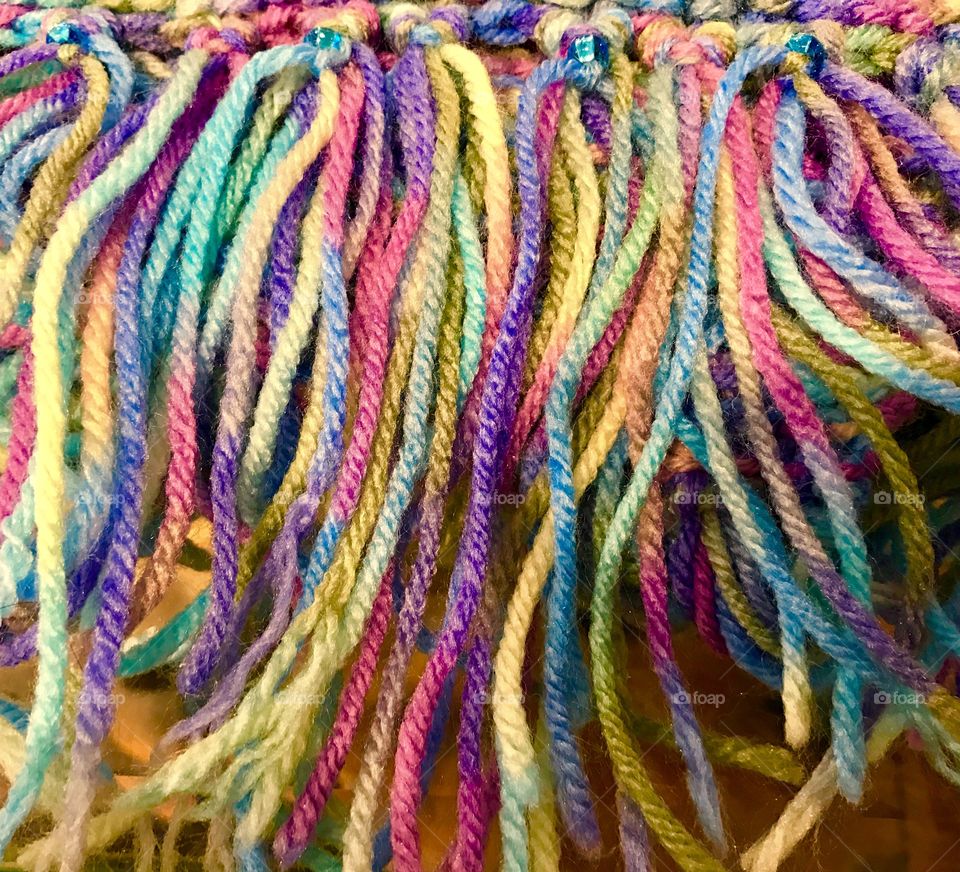 Multi-Colored Yarn Fringe