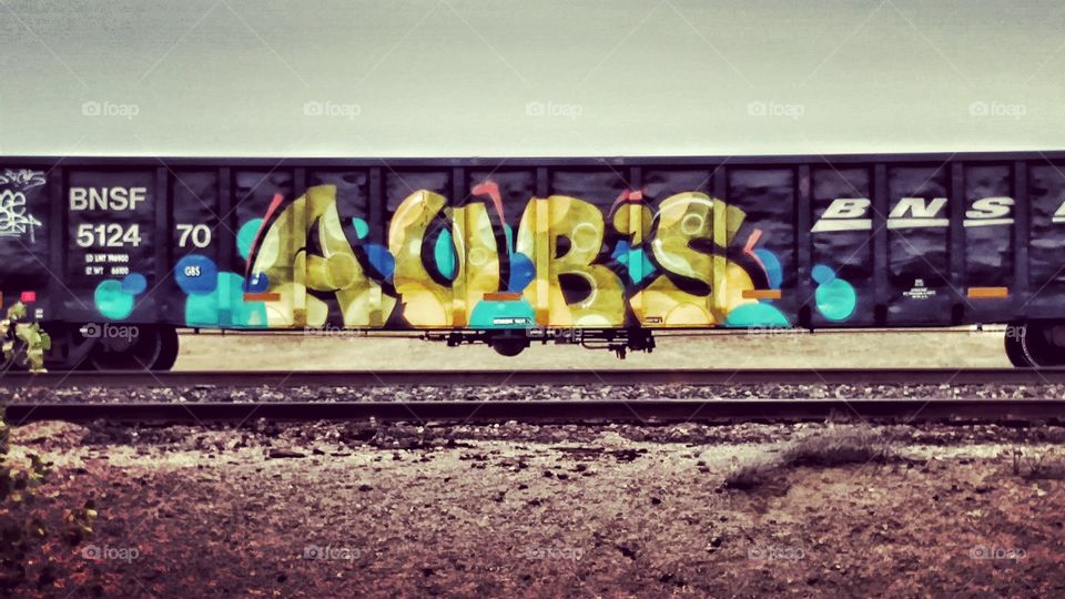 Graffiti on a train car