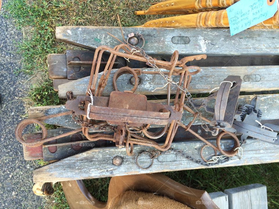 Trap display at flea market