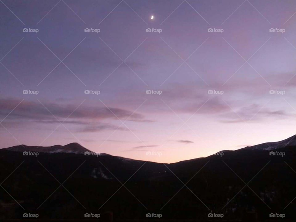 moon over the mountains