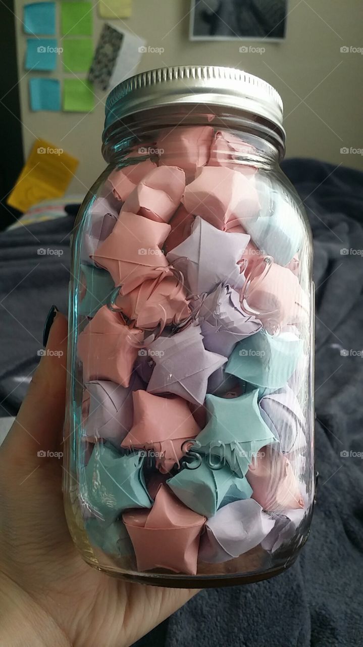 mason jar stars. I'm just really obsessed with making paper stars