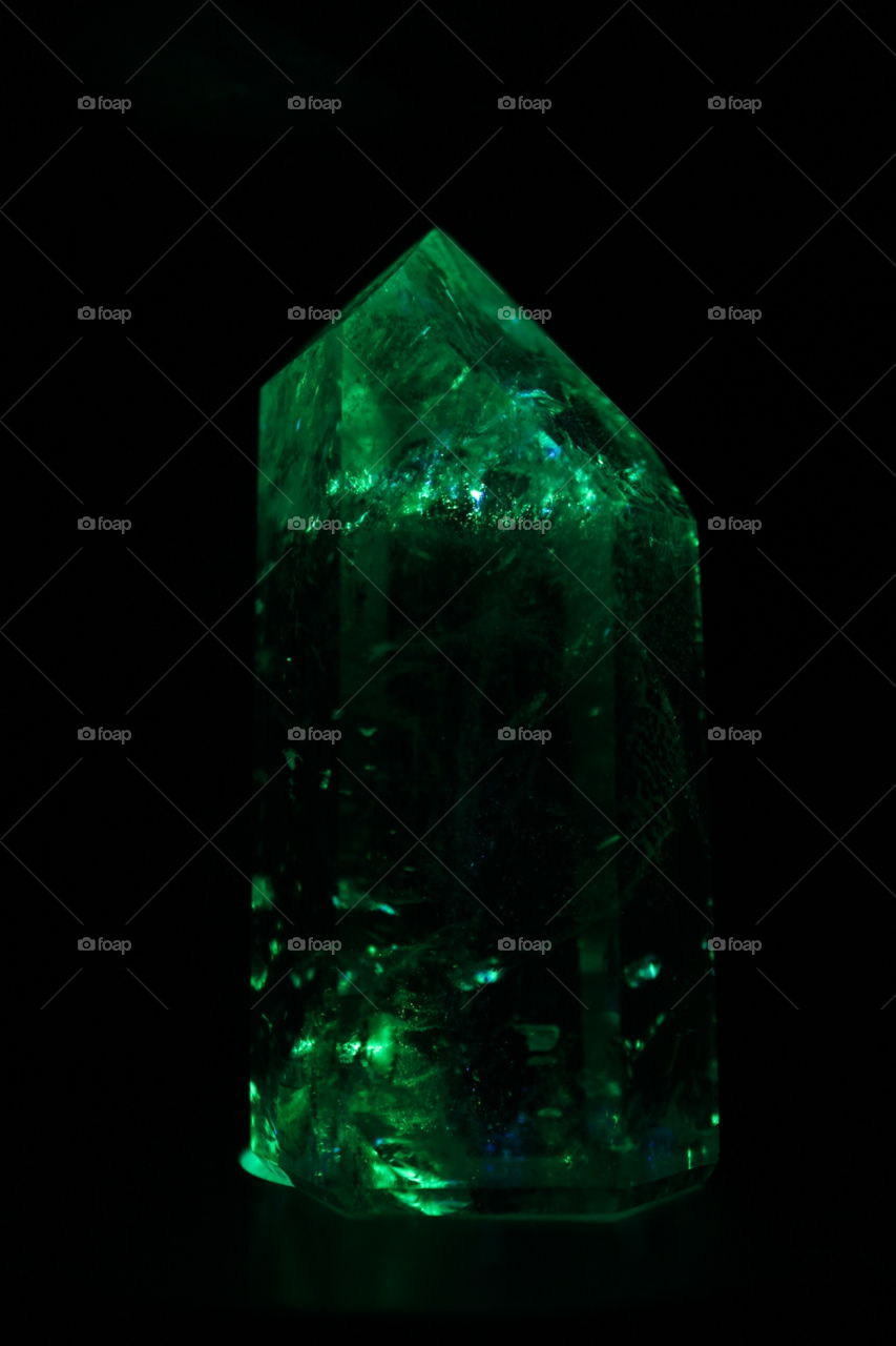 a crystal in the dark