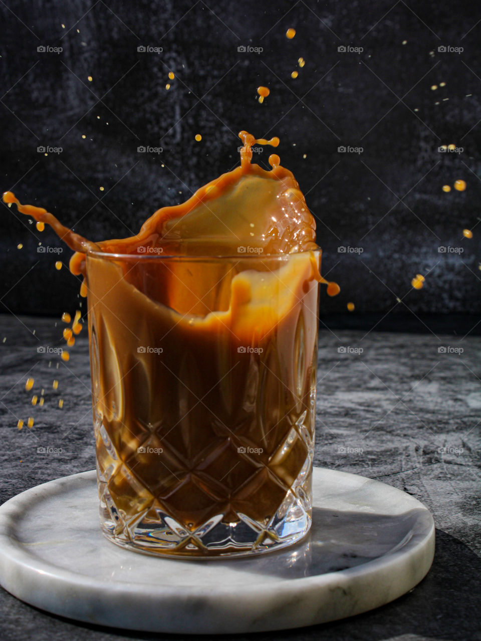 Ice coffee splashes