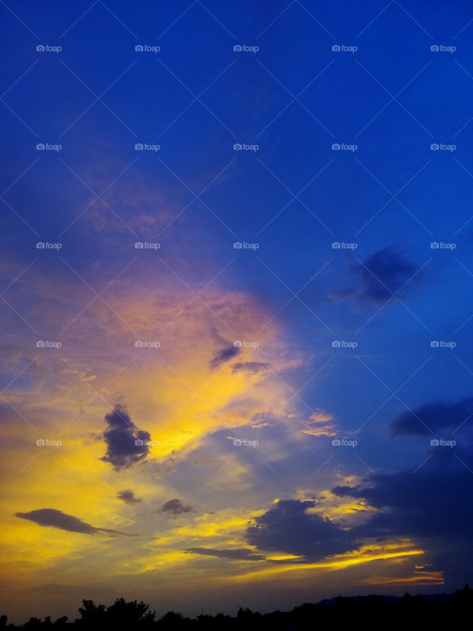 Blue and yellow sky: colours of sky, beautiful sky during, sunset/sunrise, clouds