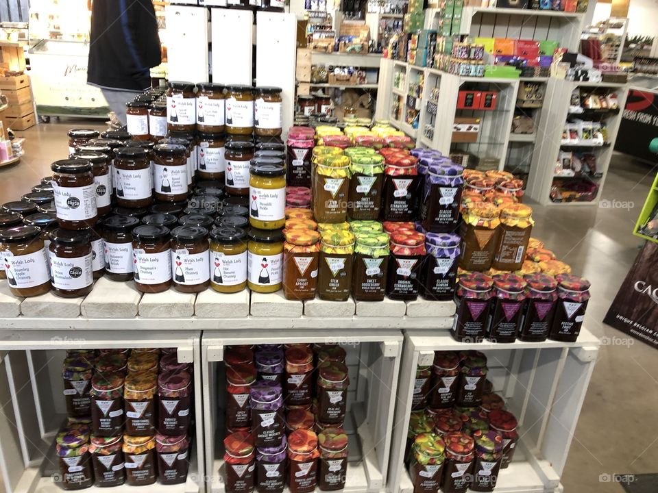 Christmas jars of jams and chutneys 