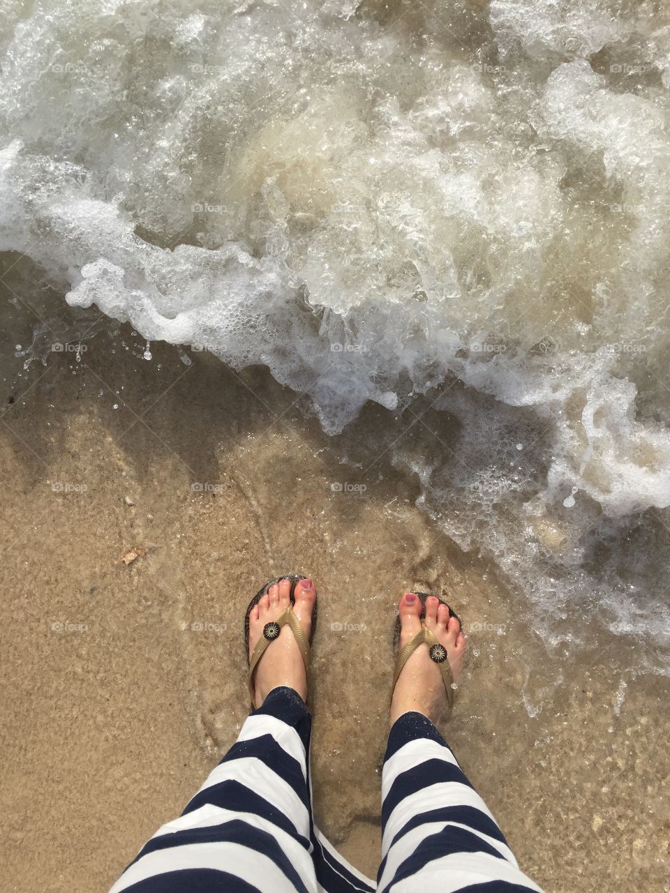 Feet in water