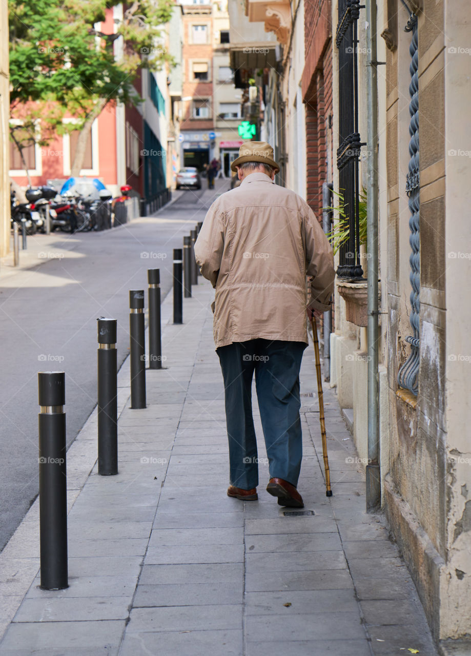 Elderly man walking
