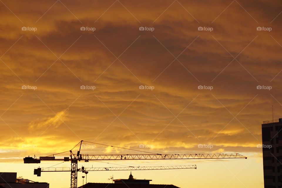 Beautiful sunset in Porto Portugal