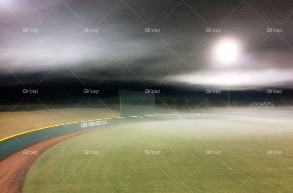 Baseball Field in the Fog