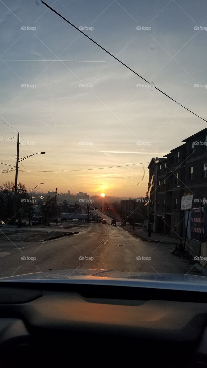 sunrise in the city