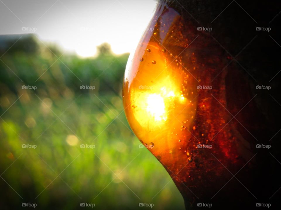 Sunlight passing trough resin.