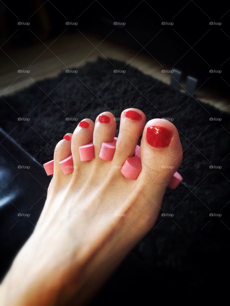 red nail polish