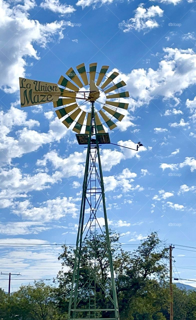 Windmill Against Cloudy Sky 