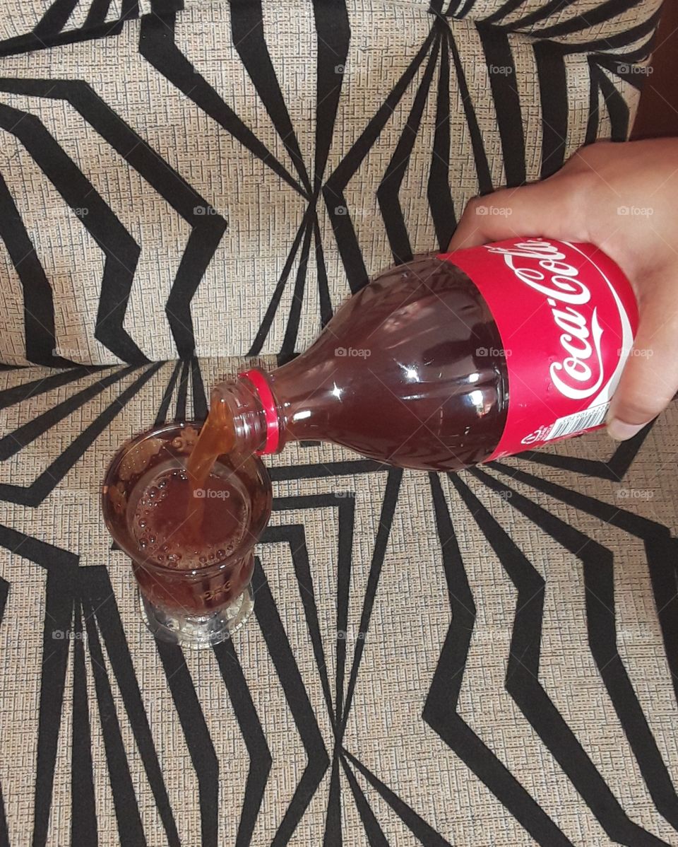 coca cola with glas